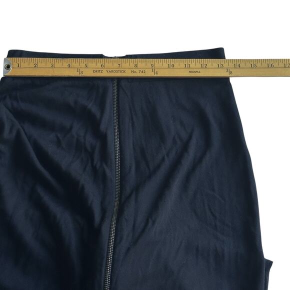 Armani Exchange Skirt Womens Size Medium Black Full Zip Front Maxi Soft Goth - Picture 6 of 7